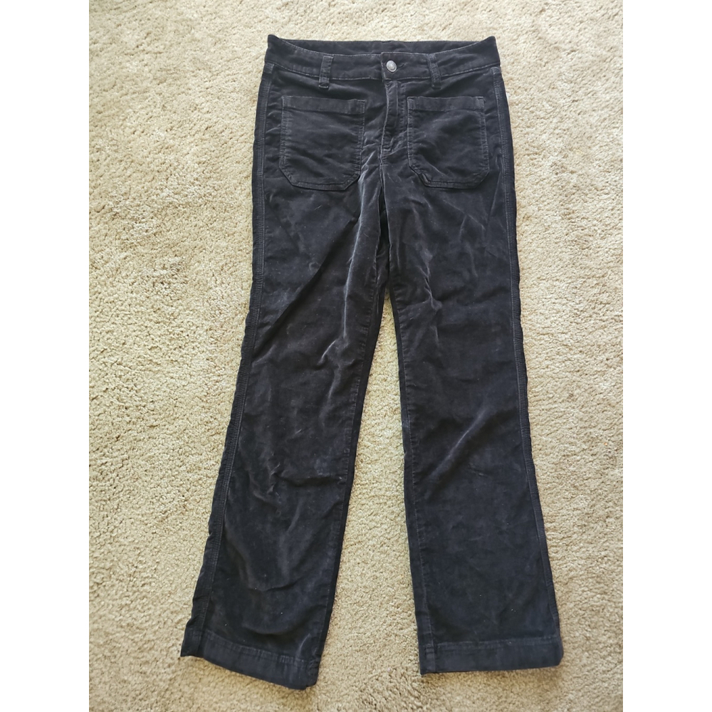 Free People Black Corduroy Pants Straight Leg Size 4
